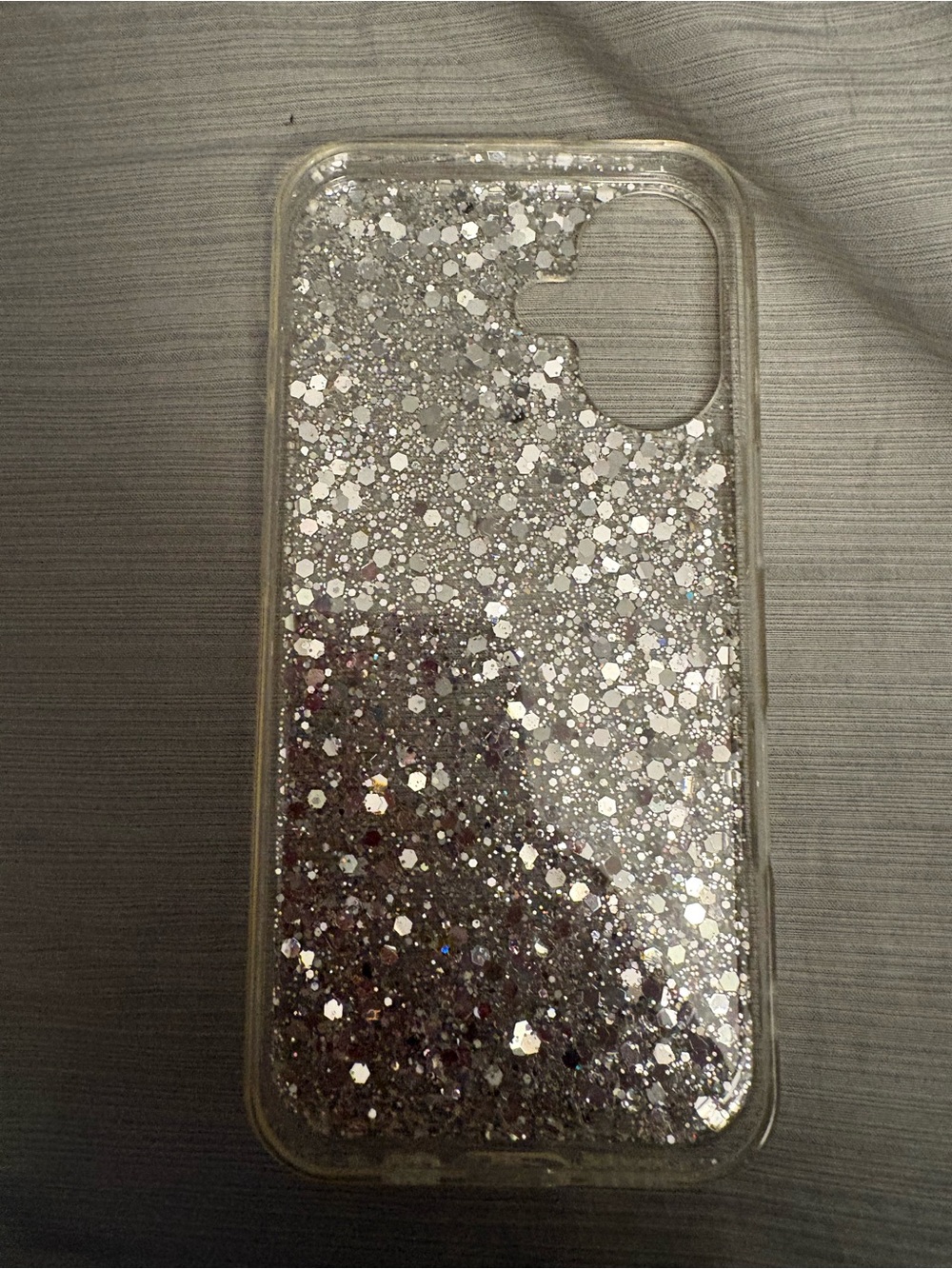 Glitter Sparkle Clear Phone Case - Silver